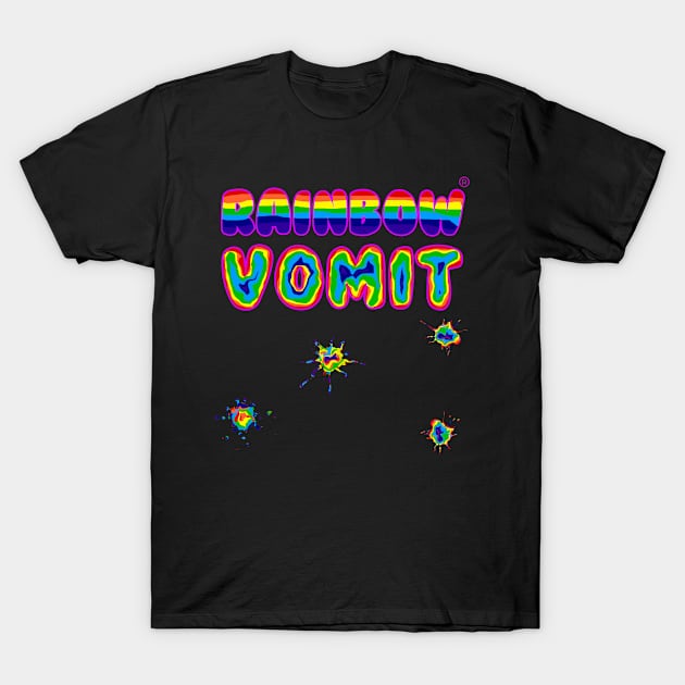 Rainbow Vomit (Design 1) T-Shirt by screaminpoptshirt